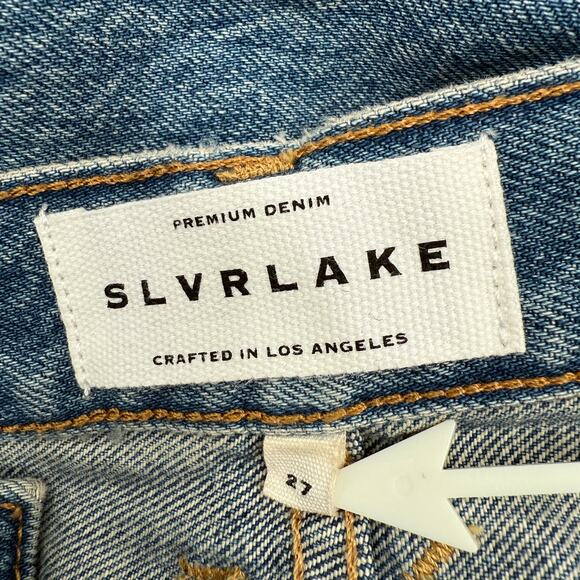 Slvrlake London Jeans SZ 27 NWT Shakedown Straight Leg Distress Denim High Waist - Picture 8 of 16